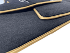 Black Floor Mats For Bentley Continental GT (2011–2018) With Gold Color Trim - AutoWin