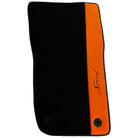 Black Floor Mats For Bentley Continental GT (2018–2023) with Orange Alcantara Leather - AutoWin