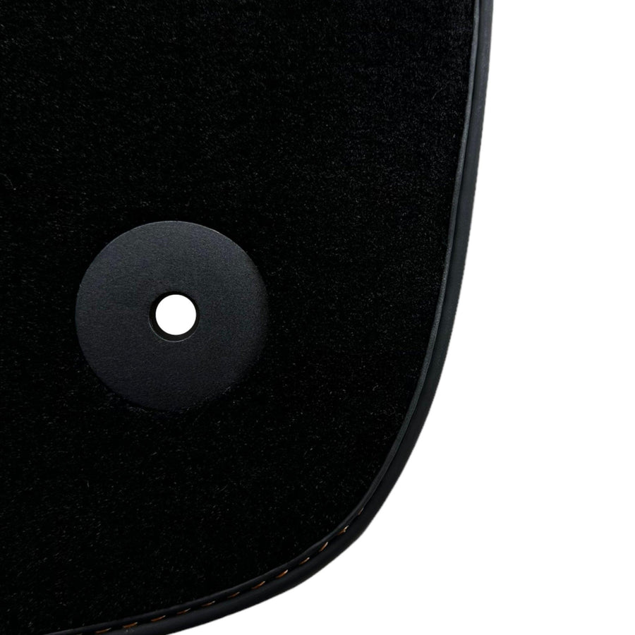 Black Floor Mats For Bentley Continental GT (2018–2023) with Orange Alcantara Leather - AutoWin