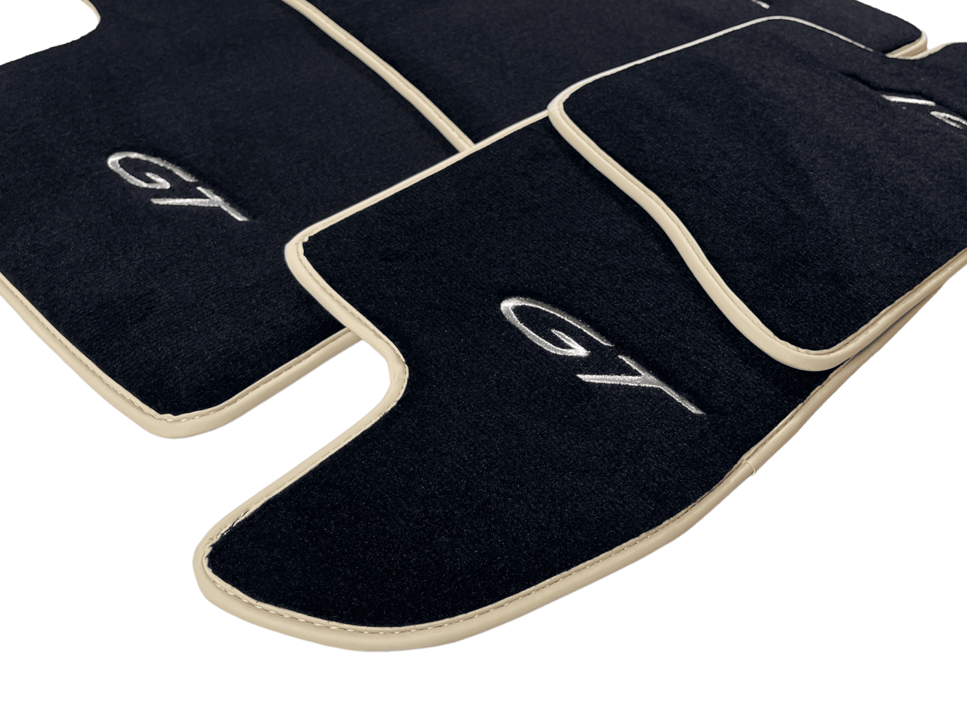 Black Floor Mats For Bentley Continental GTC (2006–2011) With Beige Trim - AutoWin