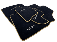 Black Floor Mats For Bentley Continental GTC (2006–2011) With Gold Color Trim - AutoWin