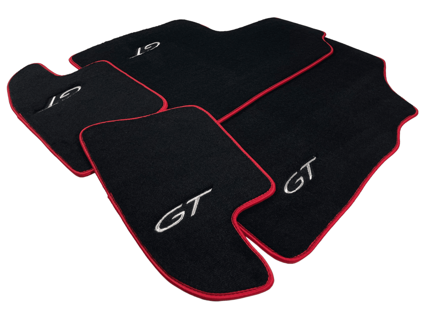 Black Floor Mats For Bentley Continental GTC (2006–2011) With Red Trim - AutoWin
