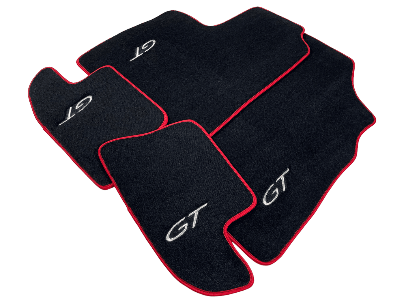 Black Floor Mats For Bentley Continental GTC (2006–2011) With Red Trim - AutoWin