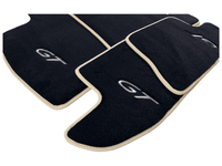 Black Floor Mats For Bentley Continental GTC (2011-2018) With Beige Trim - AutoWin