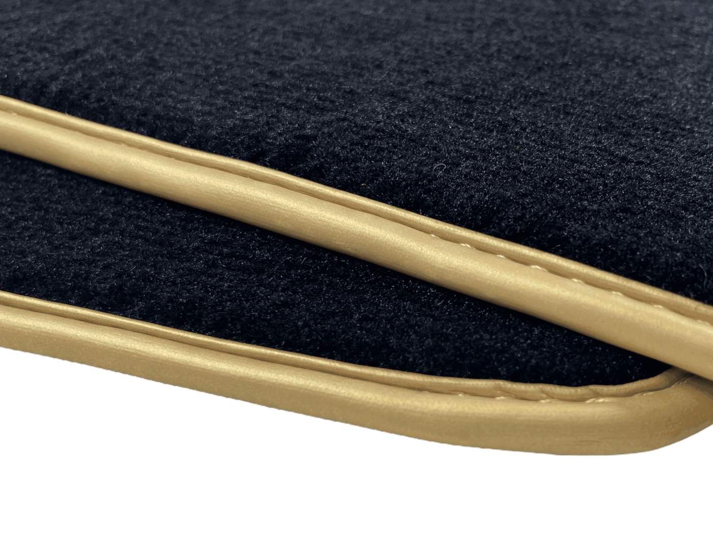 Black Floor Mats For Bentley Continental GTC (2011-2018) With Gold Color Trim - AutoWin