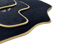 Black Floor Mats For Bentley Continental GTC (2011-2018) With Gold Color Trim - AutoWin