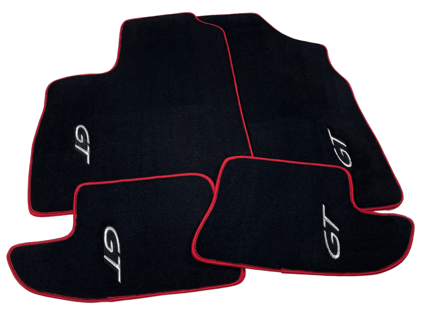 Black Floor Mats For Bentley Continental GTC (2011-2018) With Red Trim - AutoWin