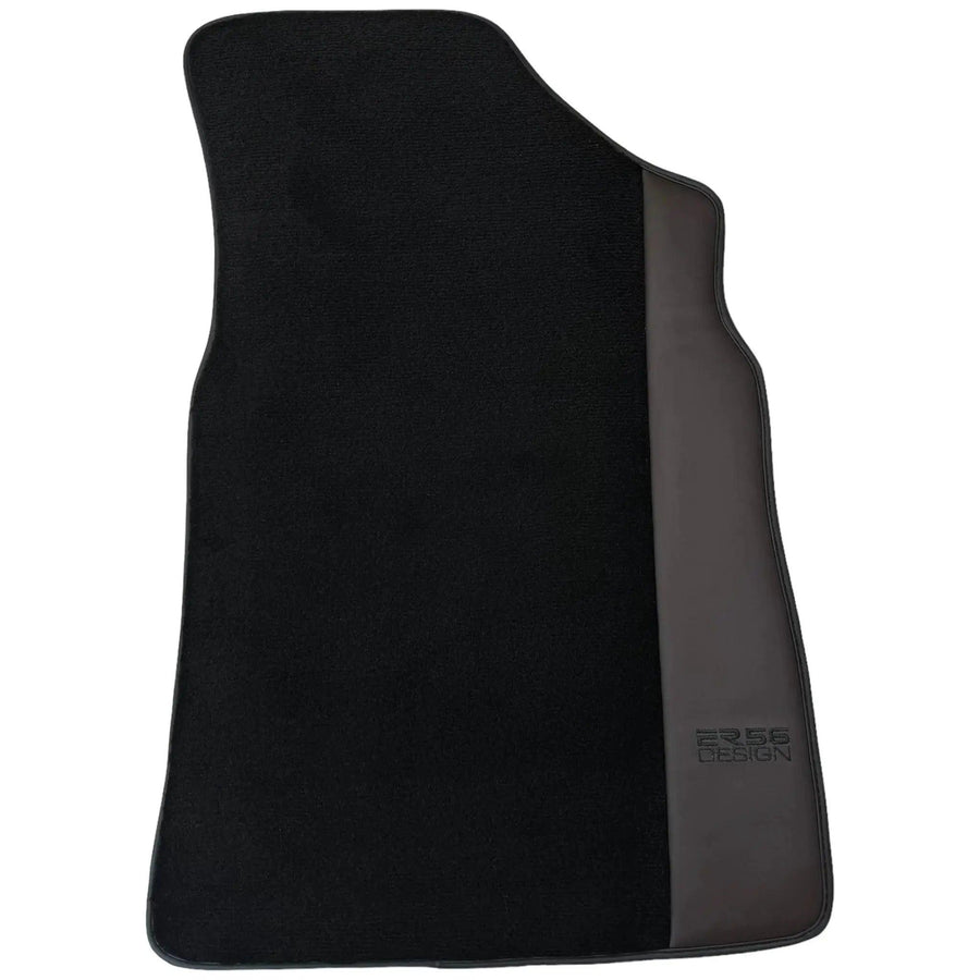 Black Floor Mats for Bentley Continental GTC (2011–2018) with Dark Brown Leather | ER56 Design - AutoWin