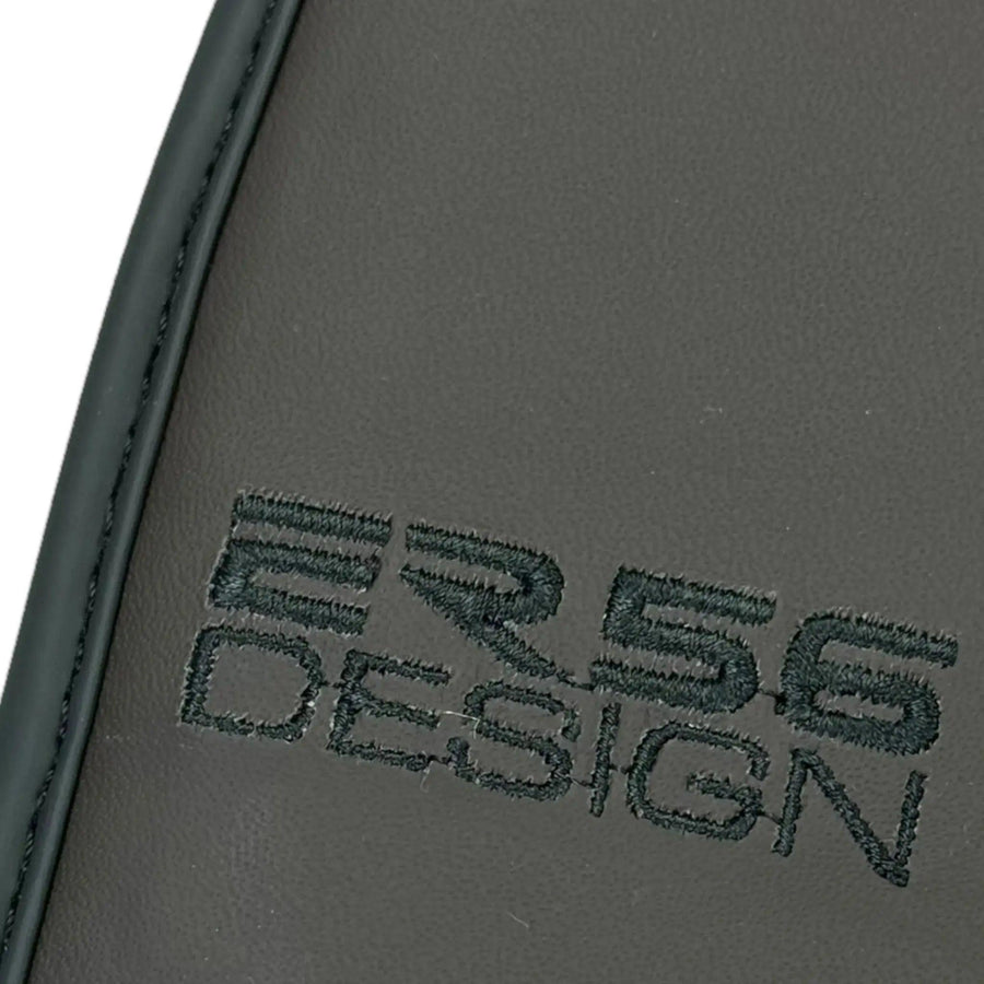 Black Floor Mats for Bentley Continental GTC (2011–2018) with Dark Brown Leather | ER56 Design - AutoWin