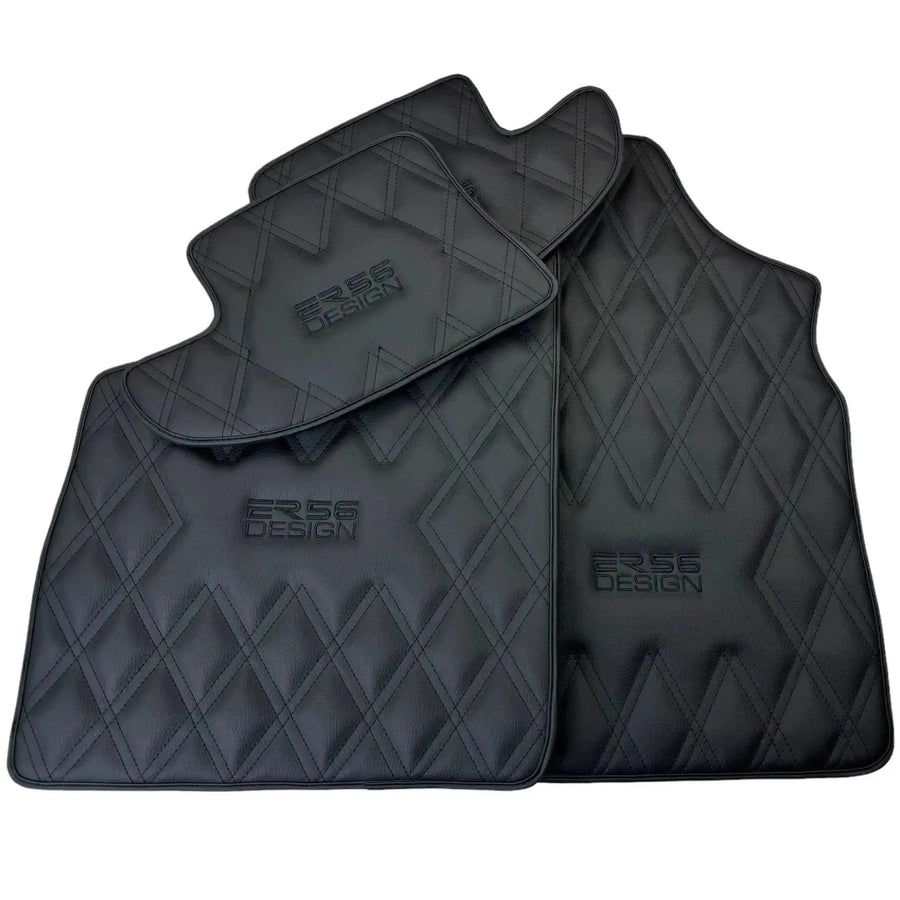Black Floor Mats for Bentley Continental GTC (2011–2018) with Leather | ER56 Design - AutoWin