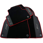 Black Floor Mats for Bentley Flying Spur (2005-2013) with Leather | Red Trim - AutoWin