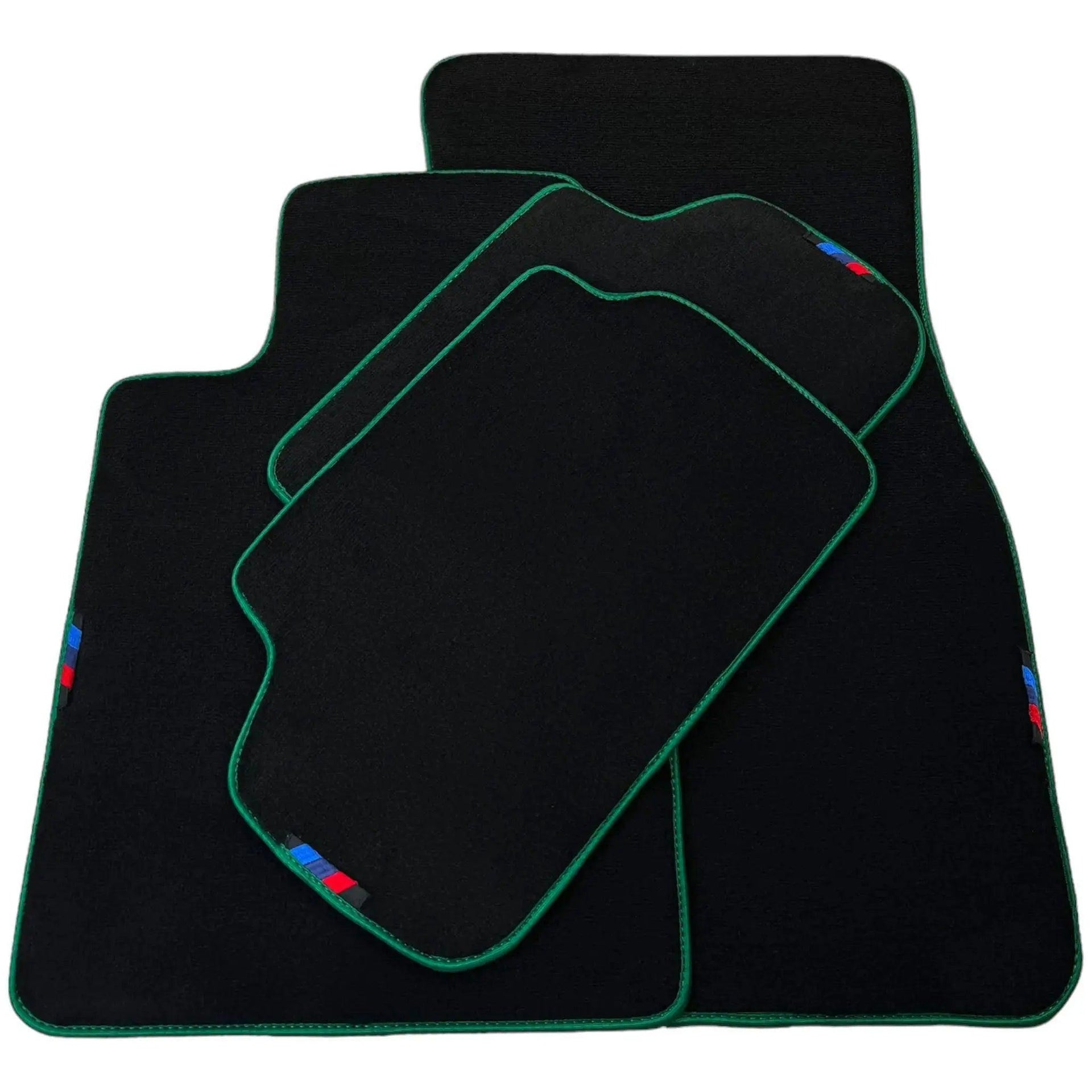 Black Floor Mats For BMW 1 Series E87 | Green Trim - AutoWin