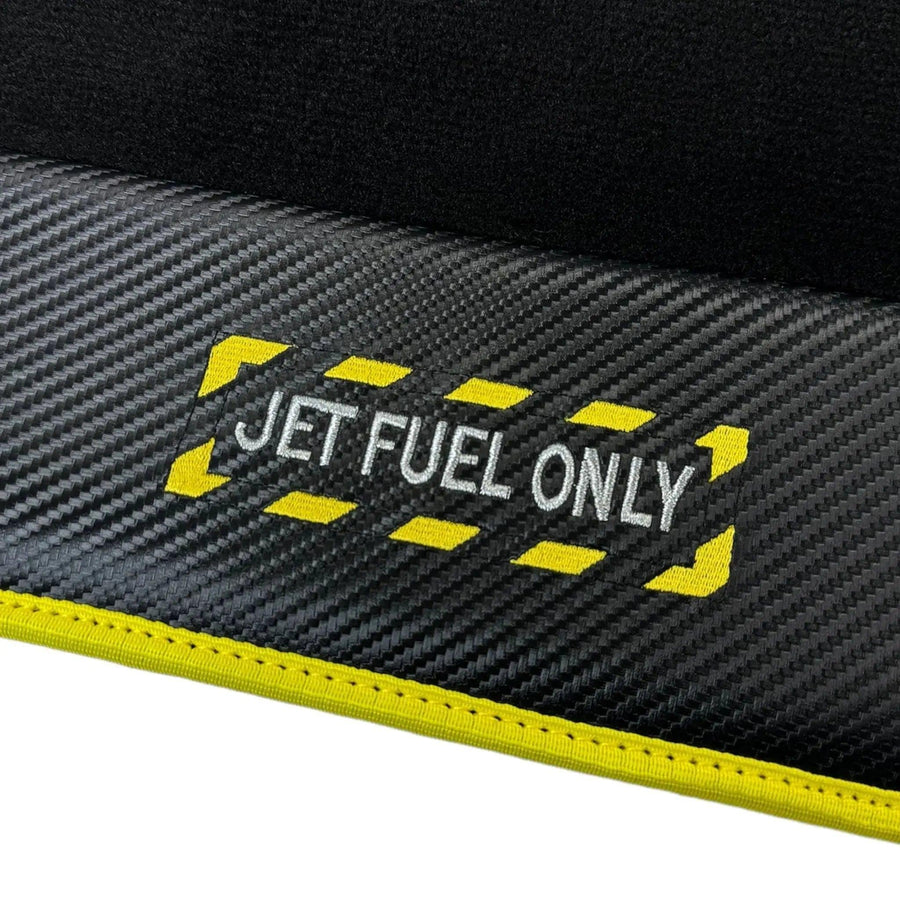 Black Floor Mats For BMW 4 Series F33 | Fighter Jet Edition | Yellow Trim - AutoWin