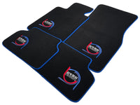 Black Floor Mats For BMW 4 Series G26 Gran Coupe ER56 Design Limited Edition Blue Trim - AutoWin