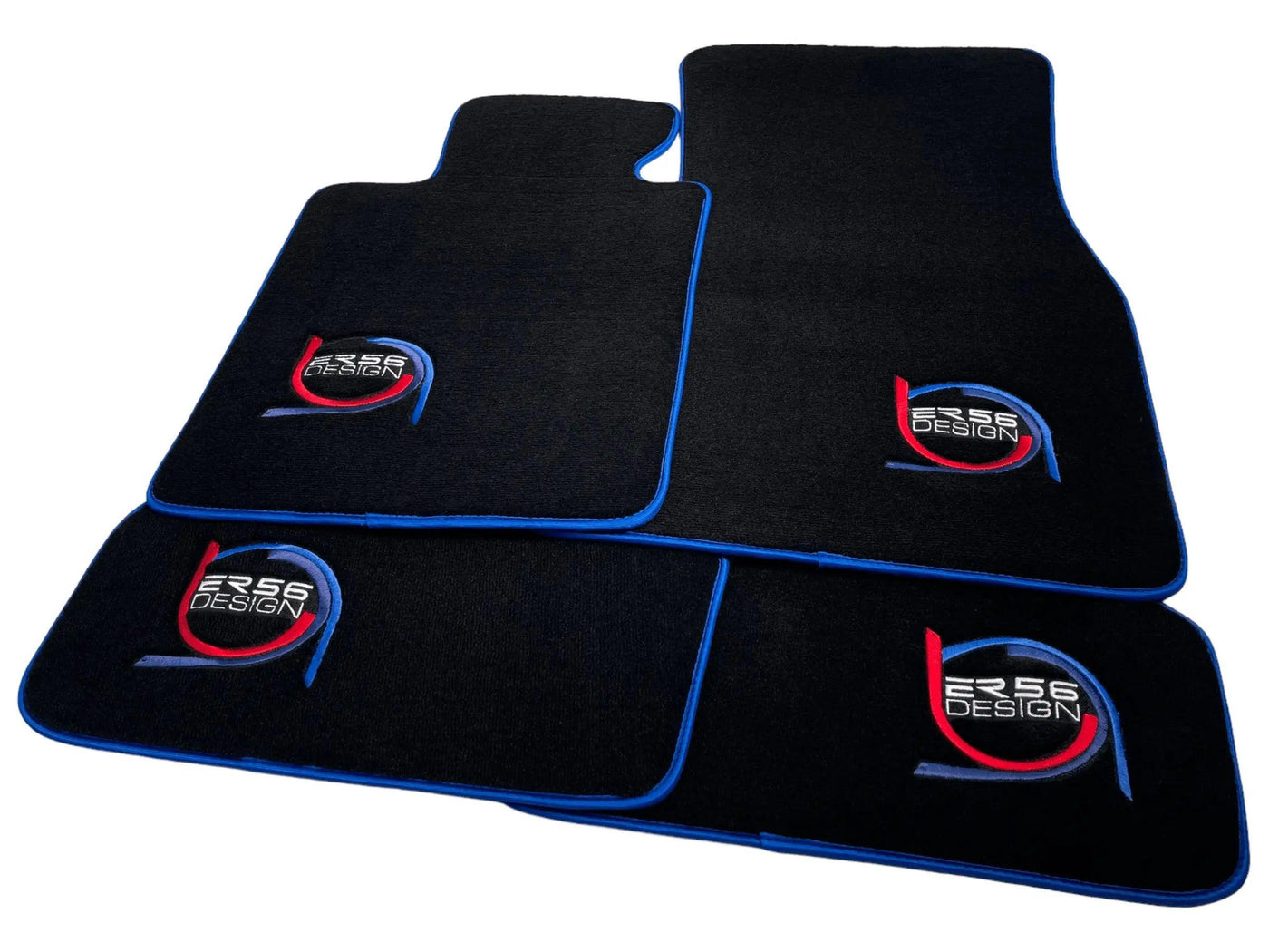 Black Floor Mats For BMW 5 Series E28 Sedan ER56 Design Limited Edition Blue Trim - AutoWin
