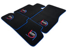 Black Floor Mats For BMW 5 Series E34 Sedan ER56 Design Limited Edition Blue Trim - AutoWin