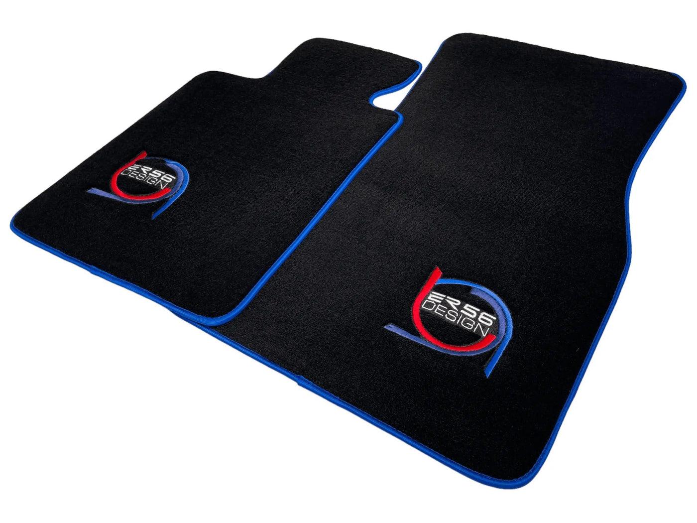 Black Floor Mats For BMW 5 Series E61 Wagon ER56 Design Limited Edition Blue Trim - AutoWin