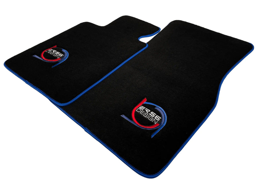 Black Floor Mats For BMW 5 Series E61 Wagon ER56 Design Limited Edition Blue Trim - AutoWin