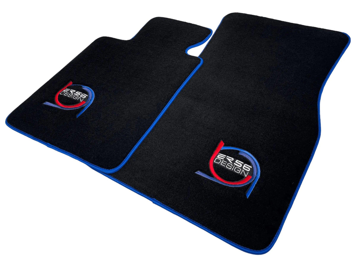 Black Floor Mats For BMW 5 Series E61 Wagon ER56 Design Limited Edition Blue Trim - AutoWin