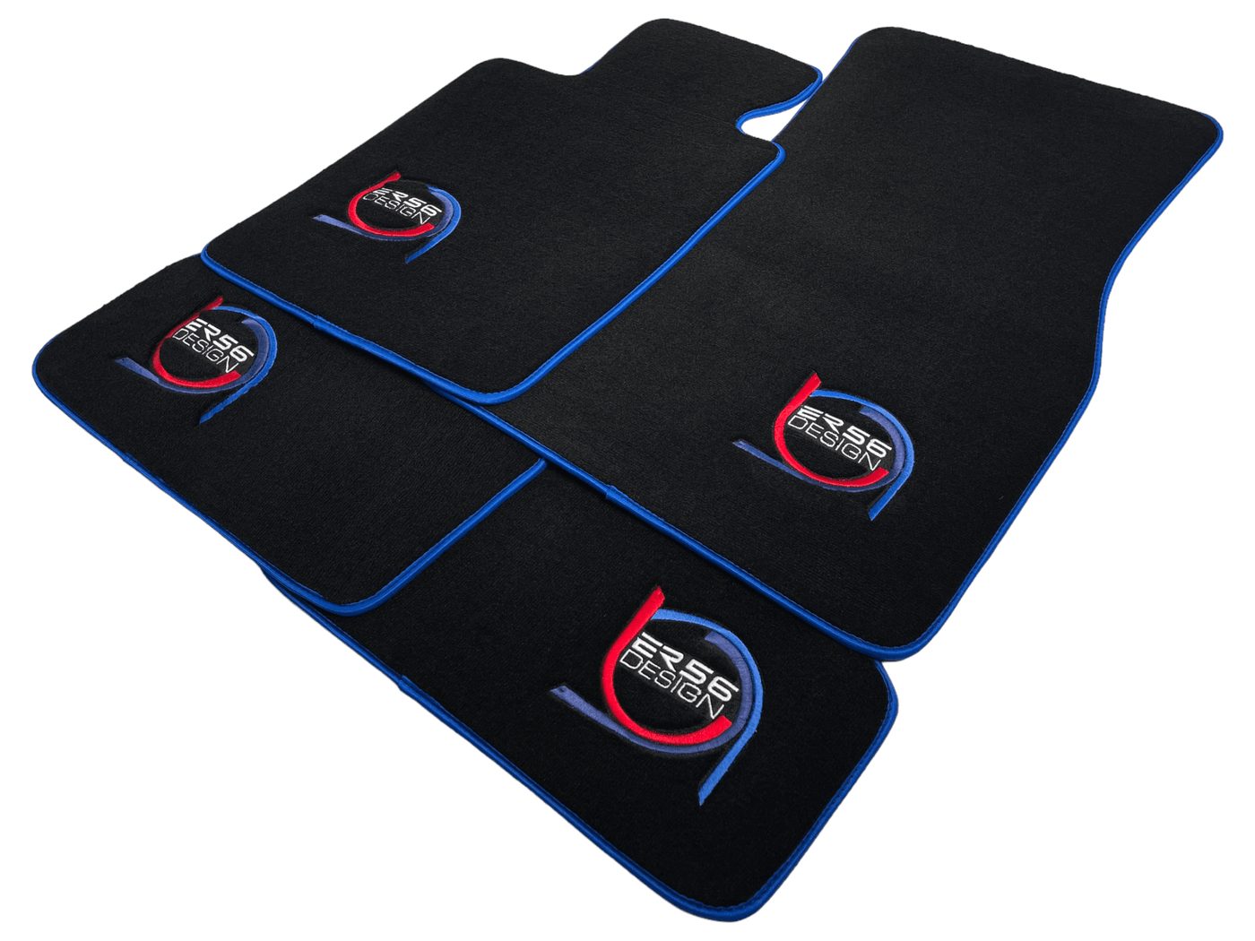 Black Floor Mats For BMW G60 (2023-2026) Sedan ER56 Design Limited Edition Blue Trim - AutoWin