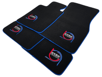 Black Floor Mats For BMW G60 (2023-2026) Sedan ER56 Design Limited Edition Blue Trim - AutoWin