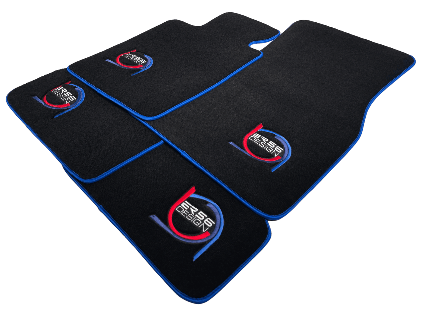 Black Floor Mats For BMW G60 (2023-2026) Sedan ER56 Design Limited Edition Blue Trim - AutoWin