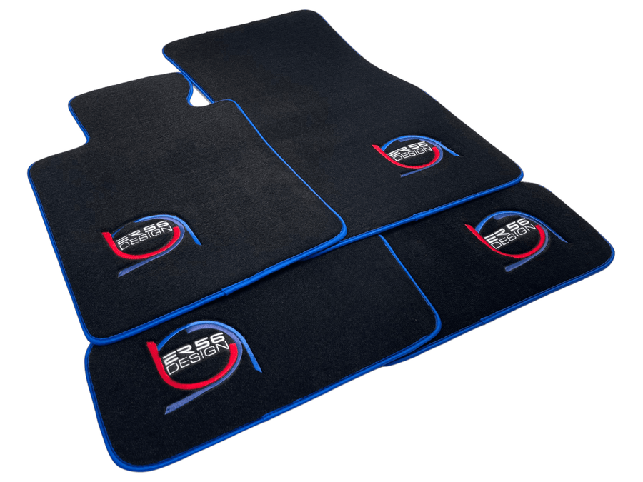 Black Floor Mats For BMW U06 (2022-2026) ER56 Design Limited Edition Blue Trim - AutoWin