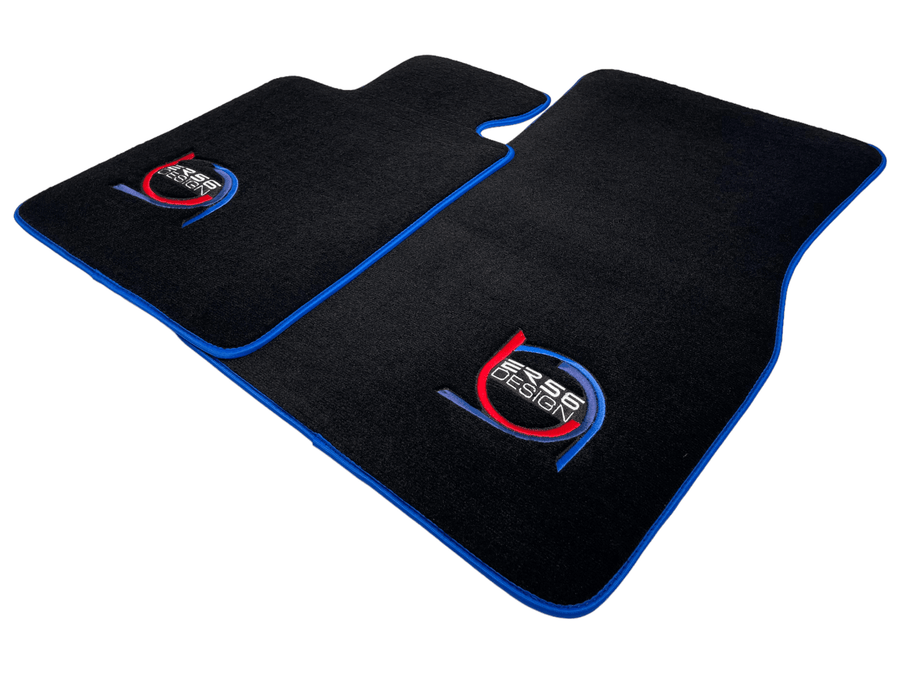 Black Floor Mats For BMW U06 (2022-2026) ER56 Design Limited Edition Blue Trim - AutoWin