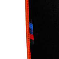 Black Floor Mats For BMW Gran Tourer F46 (2015-2022) 5 Seats | Orange Trim - AutoWin