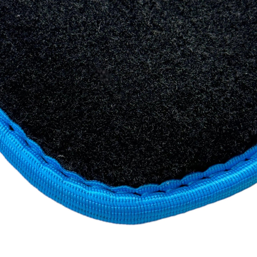 Black Floor Mats For BMW Gran Tourer F46 (2015-2022) 5 Seats | Sky Blue Trim - AutoWin