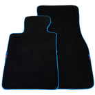 Black Floor Mats For BMW 5 Series G30 | Sky Blue Trim - AutoWin