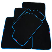 Black Floor Mats For BMW G61 (2023-2026) Touring | Sky Blue Trim - AutoWin