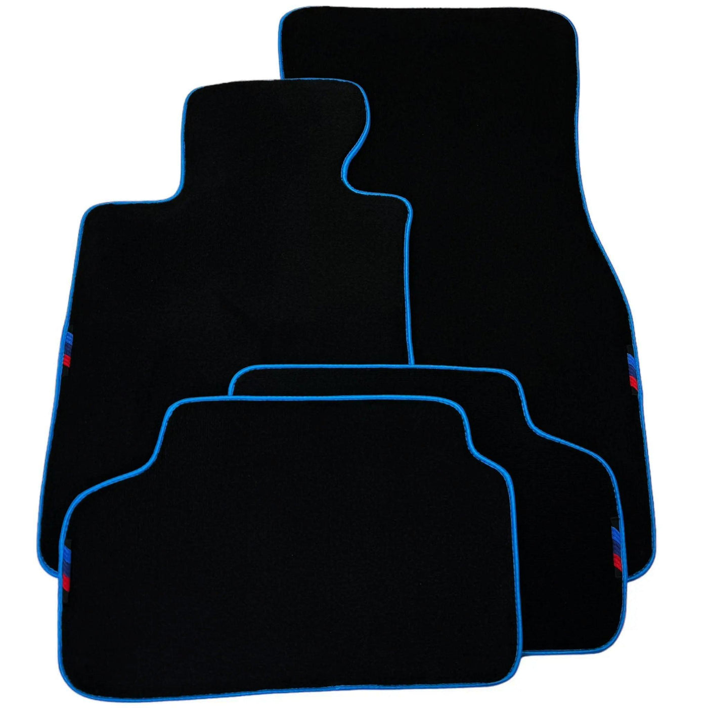 Black Floor Mats For BMW G61 (2023-2026) Touring | Sky Blue Trim - AutoWin