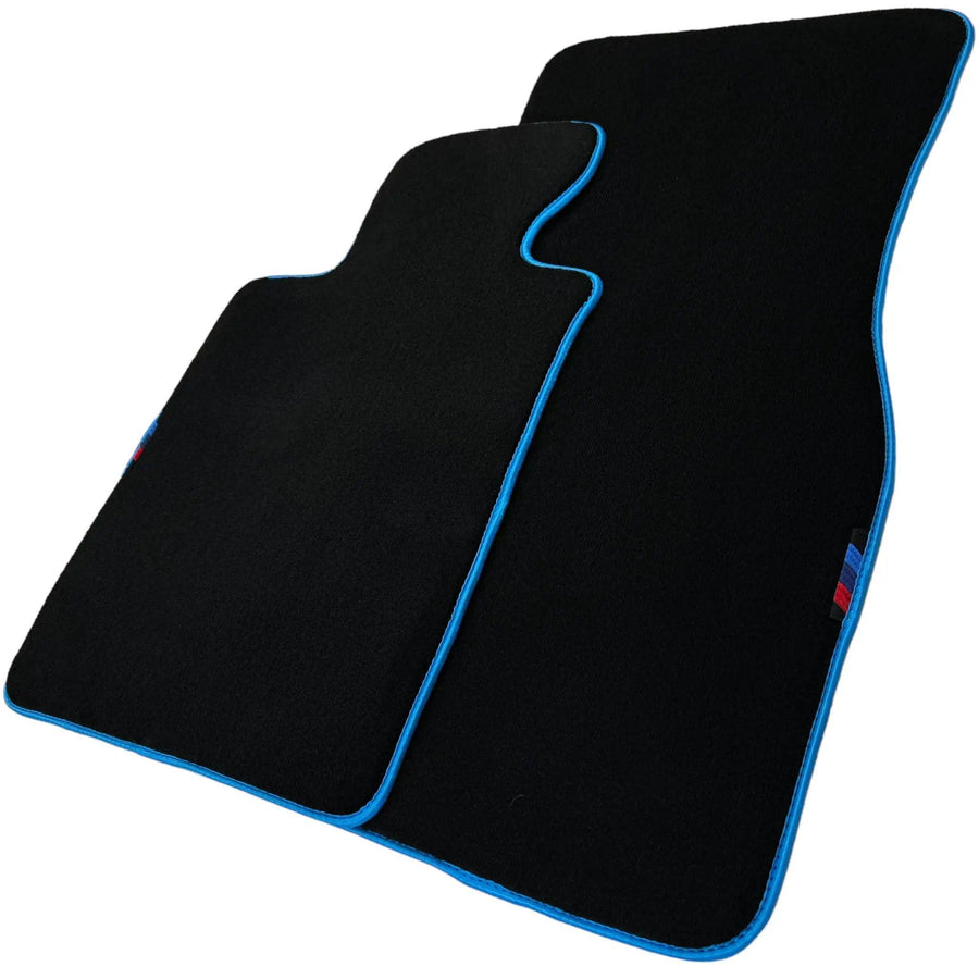 Black Floor Mats For BMW M3 G81 Touring (2022-2026) | Sky Blue Trim - AutoWin