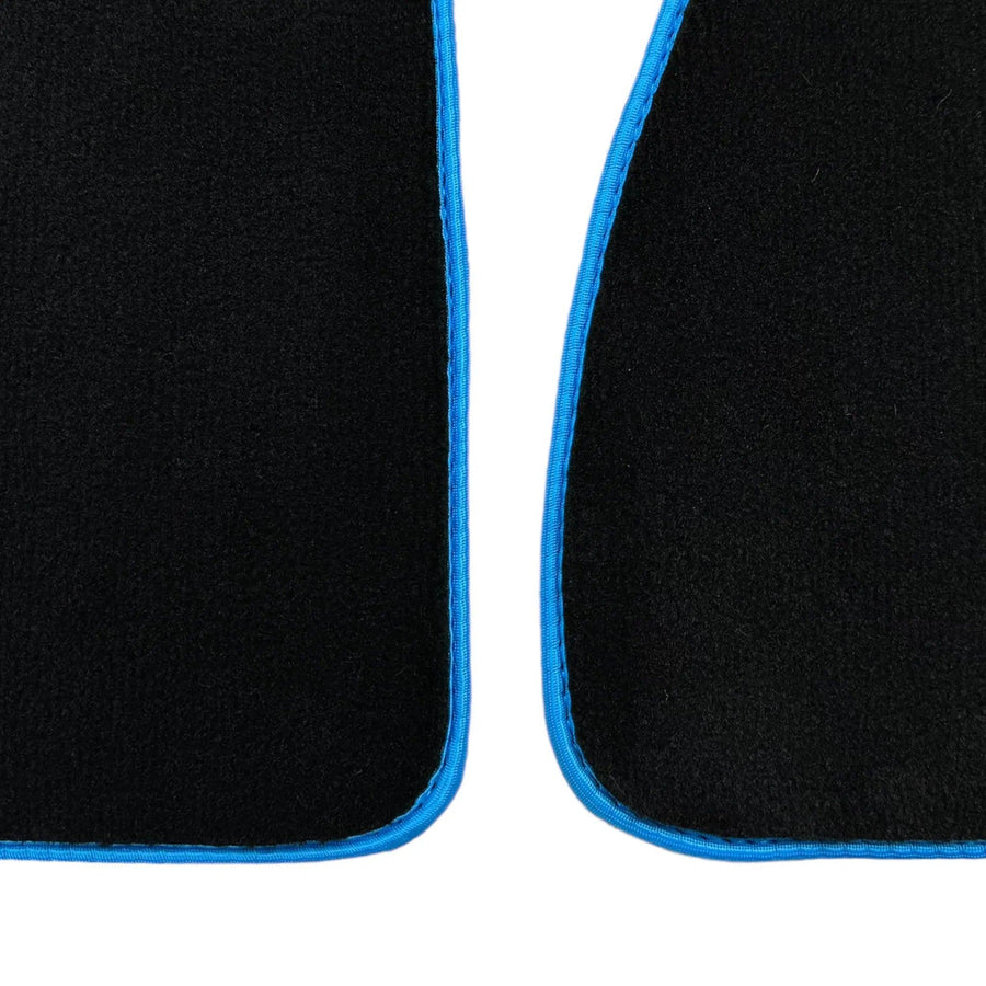 Black Floor Mats For BMW Gran Tourer F46 (2015-2022) 5 Seats | Sky Blue Trim - AutoWin
