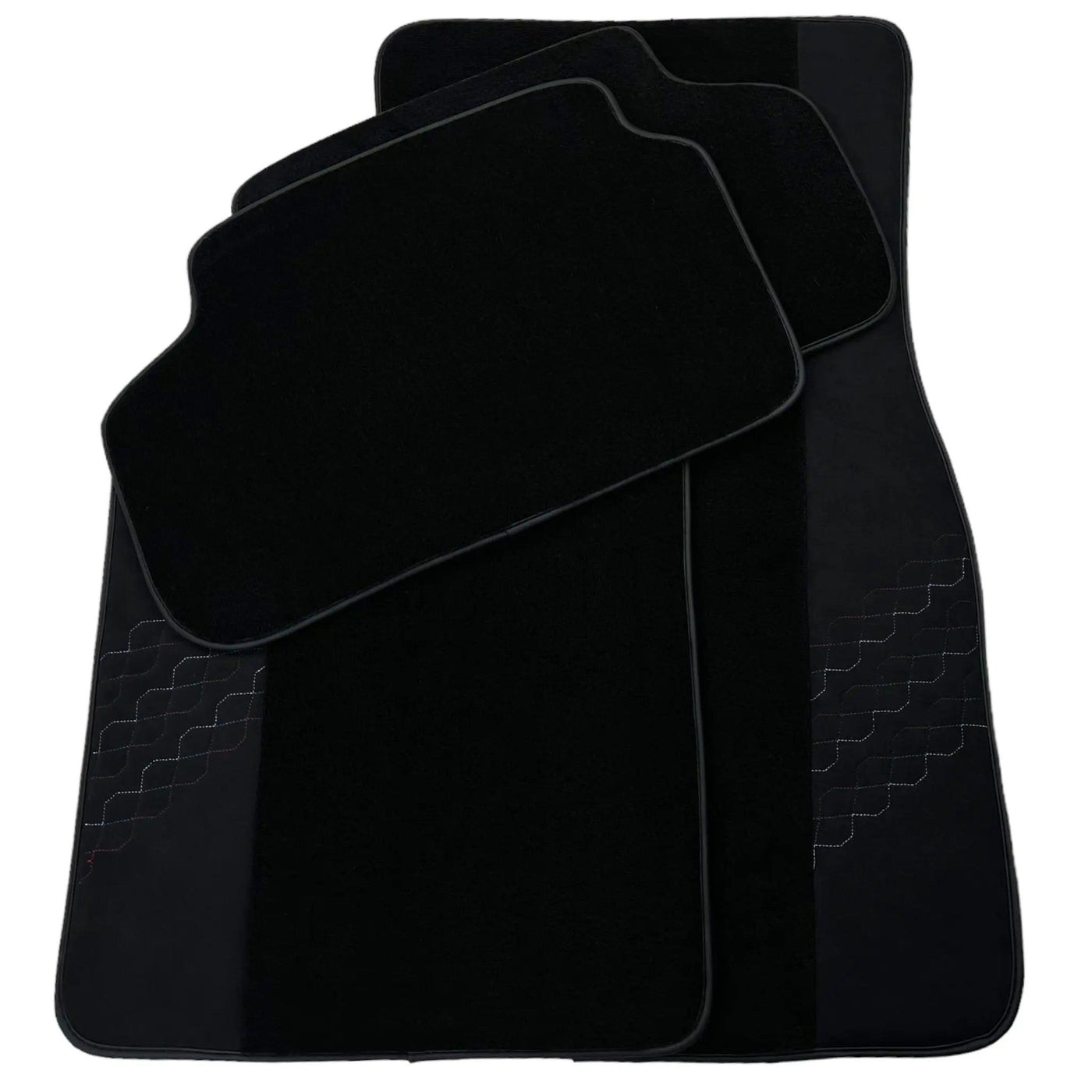Black Floor Mats for BMW 2 Series Gran Tourer F46 (2015-2022) 7 Seats with Alcantara Leather - AutoWin