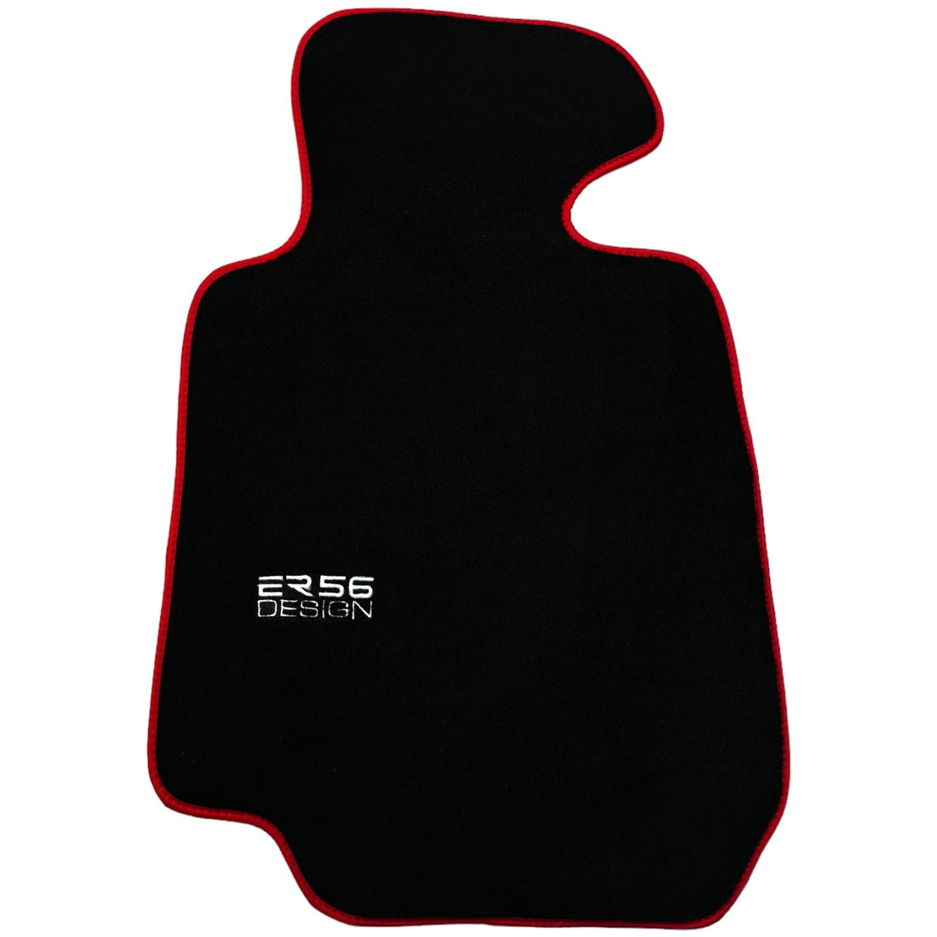 Black Floor Mats For BMW 8 Series E31 2-door Coupe (1989-1999) ER56 Design with Red Trim - AutoWin