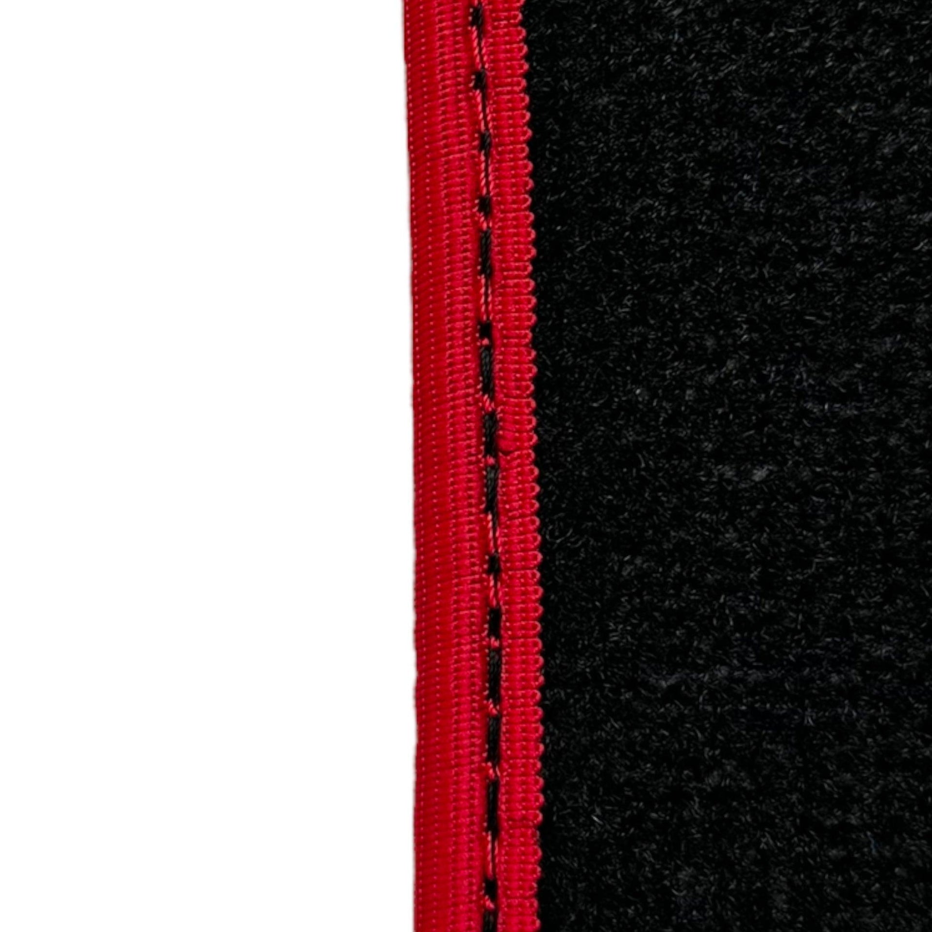 Black Floor Mats For BMW 8 Series E31 2-door Coupe (1989-1999) ER56 Design with Red Trim - AutoWin