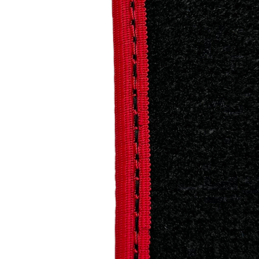 Black Floor Mats For BMW 8 Series E31 2-door Coupe (1989-1999) ER56 Design with Red Trim - AutoWin