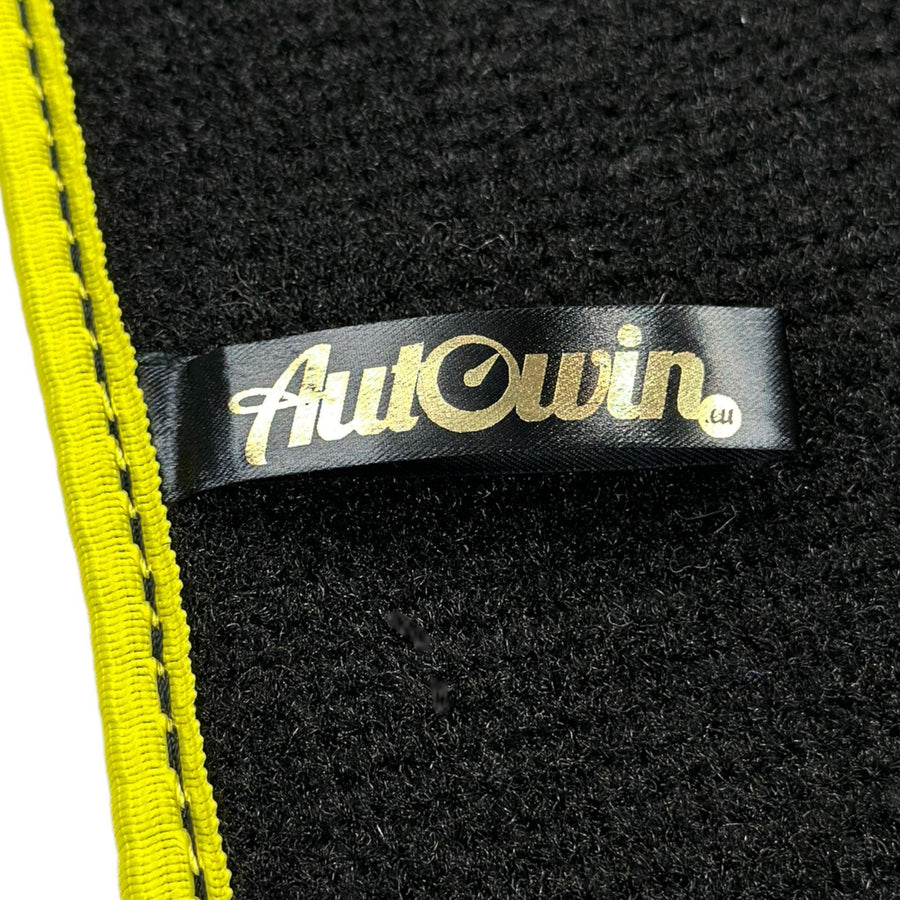 Black Floor Mats For BMW 1 Series | Yellow Trim - AutoWin