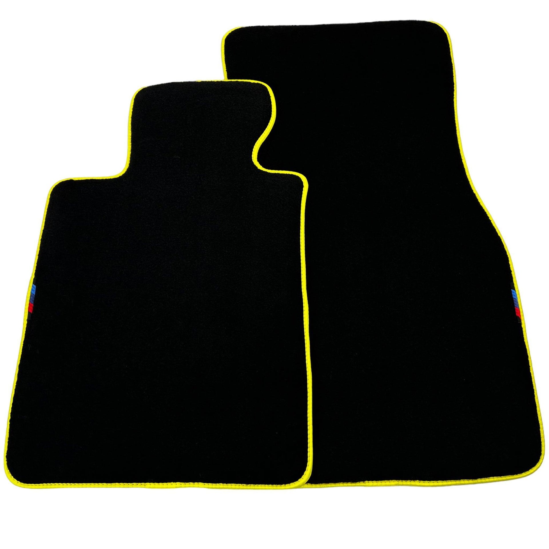 Black Floor Mats For BMW 1 Series | Yellow Trim - AutoWin
