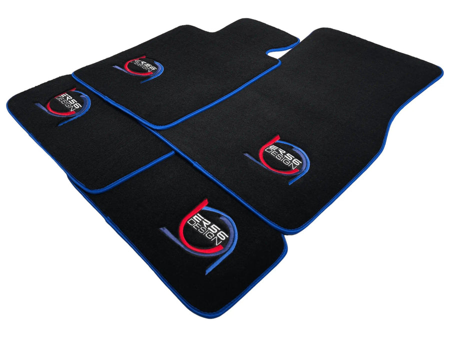 Black Floor Mats For BMW M4 G83 Convertible ER56 Design Limited Edition Blue Trim - AutoWin
