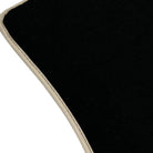 Black Floor Mats For Chevrolet Corvette C6 (2005-2013) with Beige Trim - AutoWin