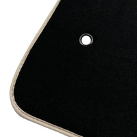 Black Floor Mats For Chevrolet Corvette C6 (2005-2013) with Beige Trim - AutoWin