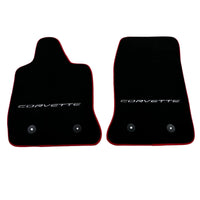 Black Floor Mats For Chevrolet Corvette C7 Targa Top (2014-2019) - AutoWin