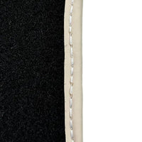 Black Floor Mats For Chevrolet Corvette C7 Targa Top (2014-2019) with Beige Trim - AutoWin