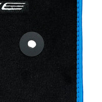 Black Floor Mats For Chevrolet Corvette C8 (2020-2024) with Blue Trim - AutoWin