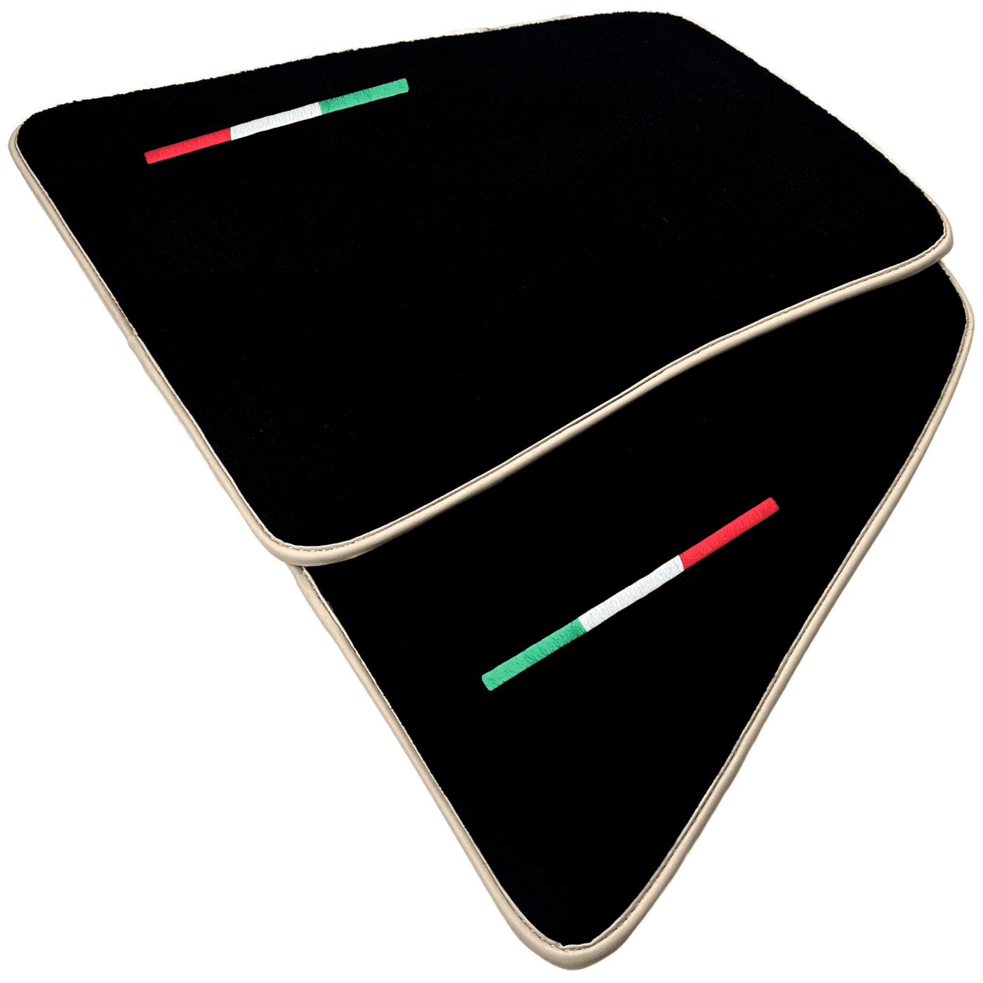 Black Floor Mats for Ferrari 296 GTS (2022-2024) with Beige Trim - AutoWin