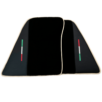Black Floor Mats for Ferrari 296 GTB (2022-2024) with Leather | Beige Trim - AutoWin