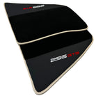 Black Floor Mats for Ferrari 296 GTB (2022-2024) with Leather | Beige Trim - AutoWin